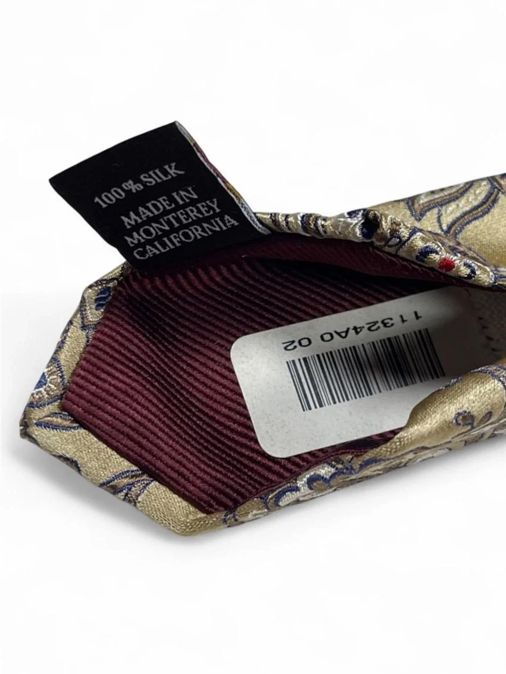NWOT! Robert Talbott Gold Floral Paisley Silk Tie L58” W3” Italian Silk